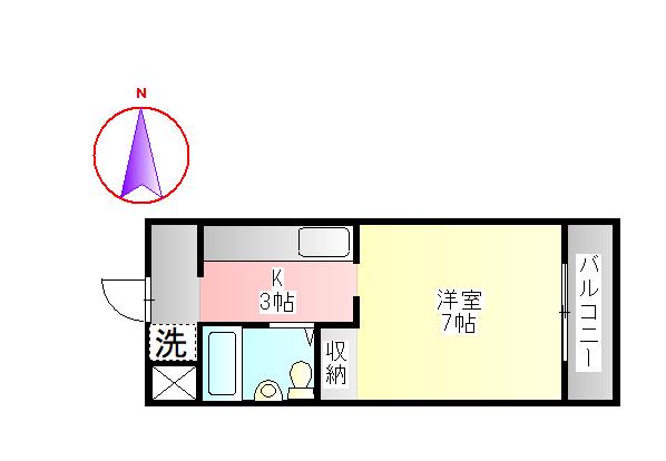 アビタシオンK5(1K/2階)の間取り写真