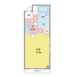 地下鉄東山線 池下駅 徒歩2分 4階建 築20年(1K/2階)の間取り写真
