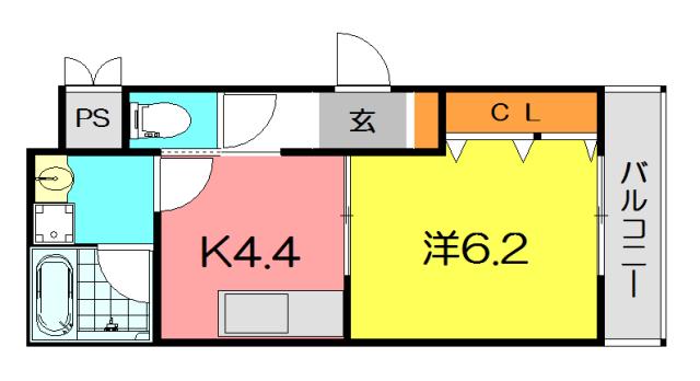 グレイス西宮(1K/3階)の間取り写真