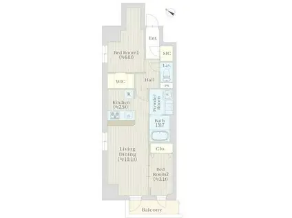 SAKURAS GOTANDA(2LDK/7階)の間取り写真