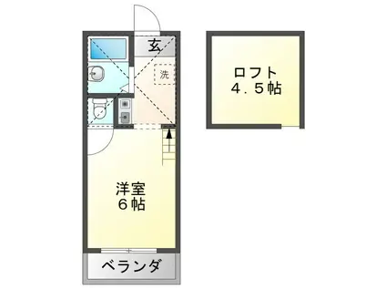 プチグレイス塚口弐番館(ワンルーム/1階)の間取り写真