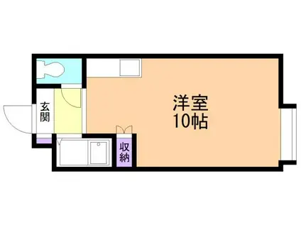 エクセル東和(ワンルーム/1階)の間取り写真