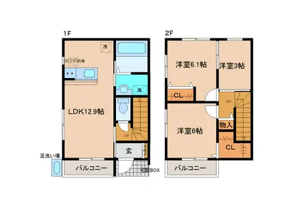 ALBALIZE(3LDK/1階)の間取り写真
