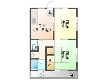 水野アパート(2DK/2階)の間取り写真