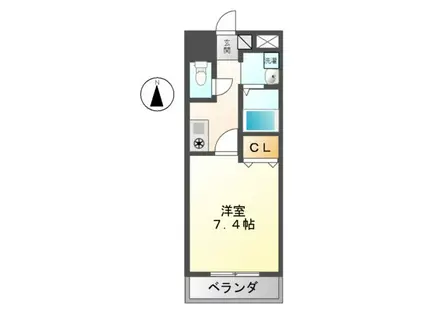 クレセール新栄(1K/4階)の間取り写真