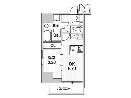SYFORME大井町II(1DK/2階)の間取り写真