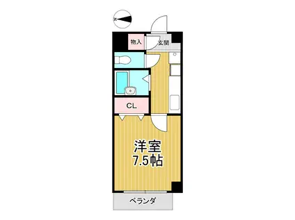 三木マンション(1K/3階)の間取り写真