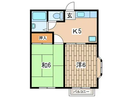 グランデュール南太田(2K/2階)の間取り写真