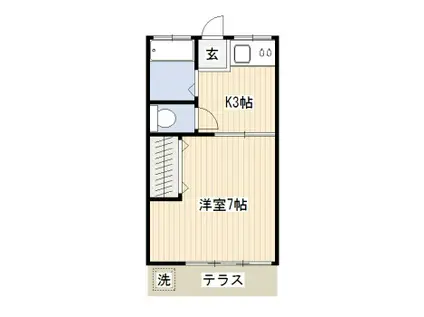 仙川ハイツ(1K/1階)の間取り写真