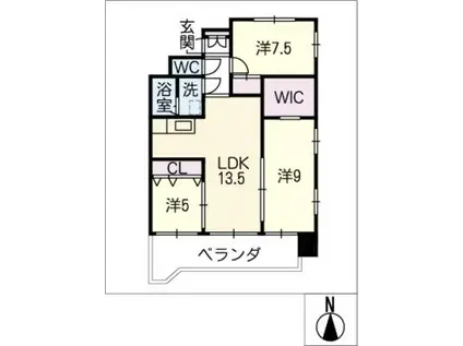 上原マンション(3LDK/11階)の間取り写真