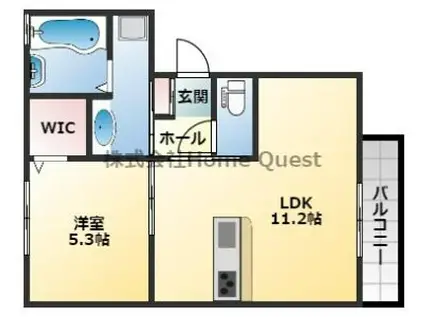 サフィールK(1LDK/1階)の間取り写真