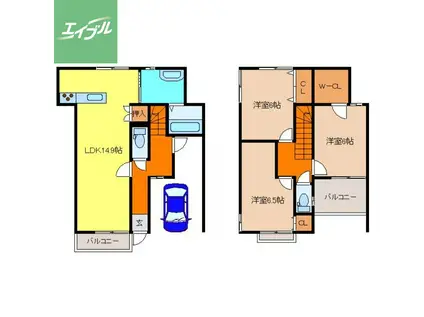 メゾン・ド・シャルテ参番館(3LDK/1階)の間取り写真