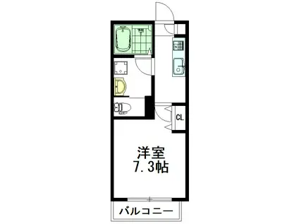 里寿ハウス(1K/1階)の間取り写真