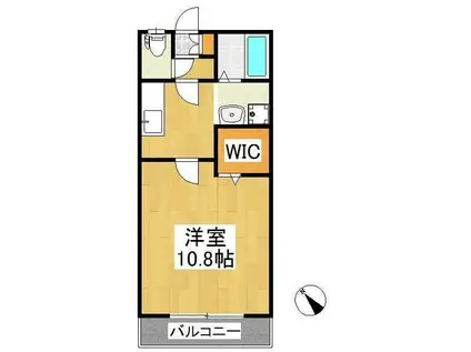 ＪＲ久大本線 御井駅 徒歩24分 3階建 築20年(1K/2階)の間取り写真