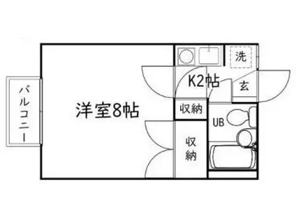 MAKANAII(1K/2階)の間取り写真