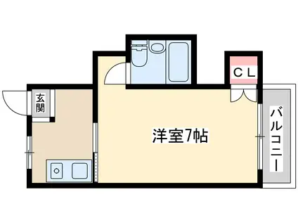 かねまつ東三国マンション(1K/3階)の間取り写真