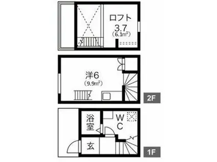 LUMINA港栄(1K/1階)の間取り写真