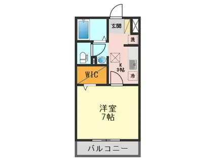 ソレイユ瑞江(1K/1階)の間取り写真