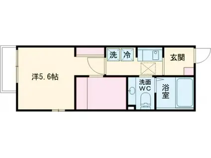 DELPHINIUM千庵(1K/1階)の間取り写真