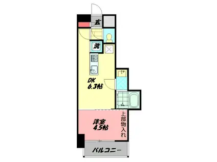 AVERE京阪本通(1DK/3階)の間取り写真