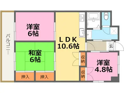 第17共立ビル(3LDK/7階)の間取り写真