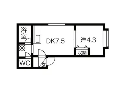 MCK21(1DK/2階)の間取り写真