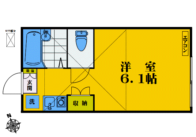 アイコート高田馬場(ワンルーム/2階)の間取り写真