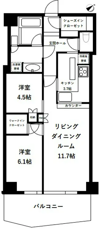 キャピタルマークタワー 10階階 間取り