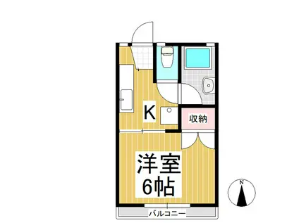 コーポあるまっと(1K/2階)の間取り写真