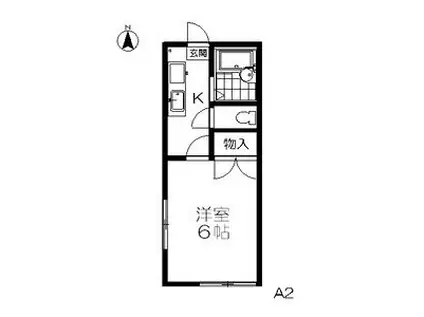 ビレッジ柏木(1K/2階)の間取り写真