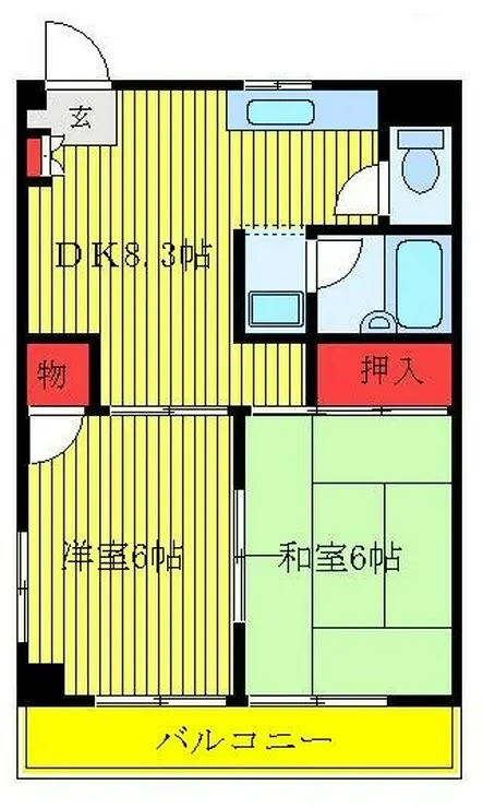 仲宿セントラルコート 3階階 間取り