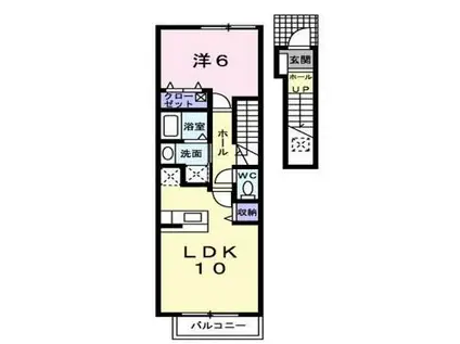 ジュネス.メゾン(1LDK/2階)の間取り写真