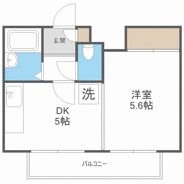 プレサント南2西19(1DK/3階)の間取り写真
