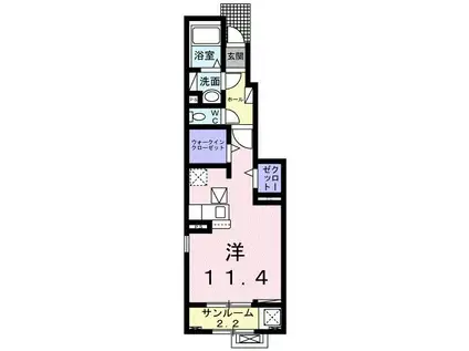 MAISON DE YK III(ワンルーム/1階)の間取り写真