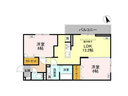 ROSALIDE ロザリード(2LDK/3階)の間取り写真