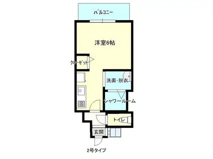 MODERN PALAZZO大手門II(1K/6階)の間取り写真