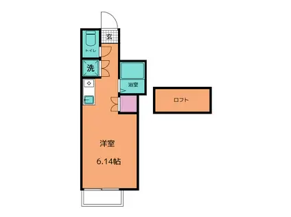 ユーハート横浜霞ヶ丘(ワンルーム/2階)の間取り写真