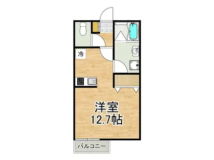 ARCE IX アルセ ナイン(ワンルーム/1階)の間取り写真