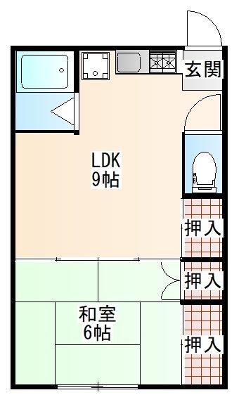 メゾン091(1LDK/2階)の間取り写真
