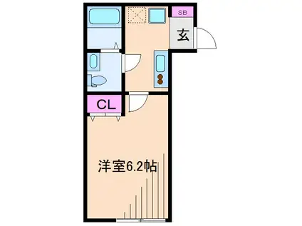 アルティザン新丸子(1K/2階)の間取り写真