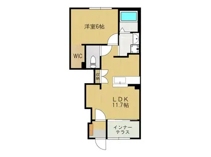 GRANDIR(1LDK/1階)の間取り写真