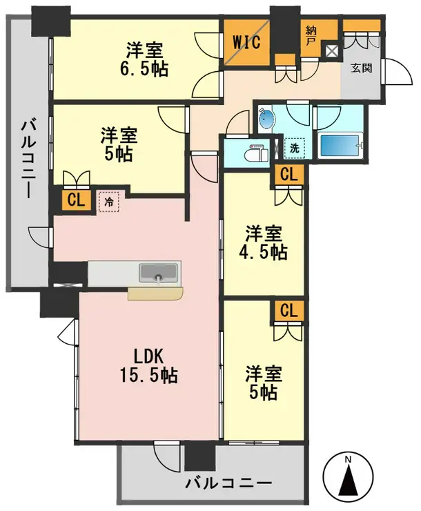 シティタワー金町 タワー棟 8階階 間取り