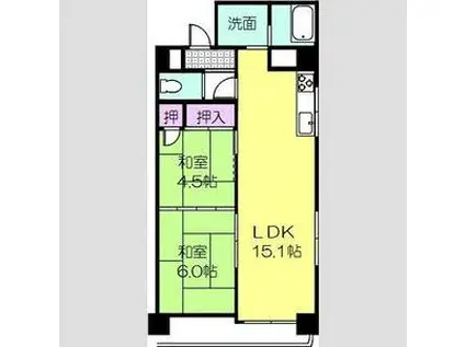 アーバンライフ7TH(2LDK/6階)の間取り写真