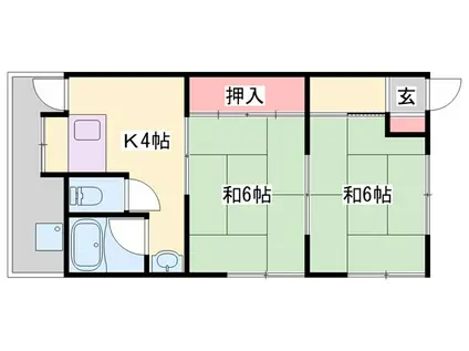 よしみ荘(2K/1階)の間取り写真