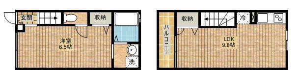 ＪＲ南武線 武蔵中原駅 徒歩15分 3階建 築18年(1LDK/1階)の間取り写真