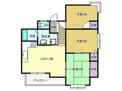 グランデ松原(3LDK/7階)の間取り写真