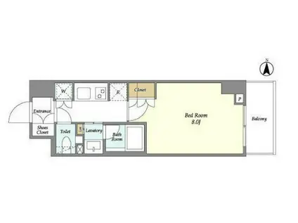 ラティエラ四谷(1DK/8階)の間取り写真