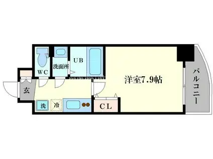 ラグゼ森之宮(1K/3階)の間取り写真