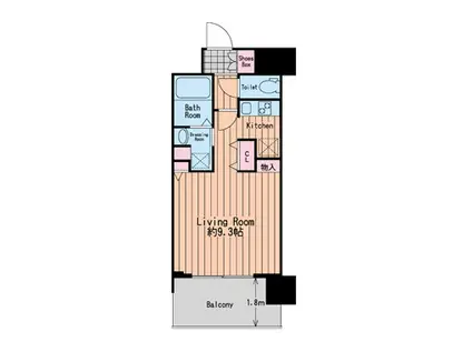 エスキュート梅田・中崎町(ワンルーム/2階)の間取り写真
