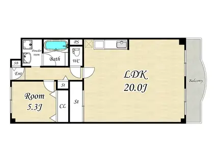 SUNFLATSMINAMISAKURAZUKA(1LDK/2階)の間取り写真